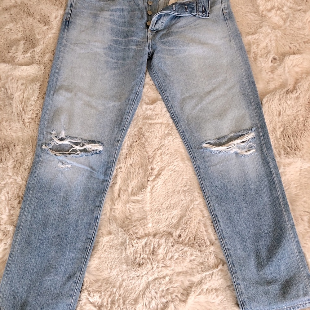 Citizens of Humanity Liya High Rise Classic Fit Jeans Sz 29 Crop Button Fly Blue